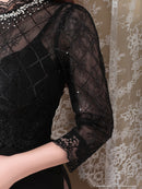 an/AOC-3330/ワンピース/ミニドレス/キャバドレス/袖あり/ビジュー/七分袖/切替ワンピース/小川青空さん着用