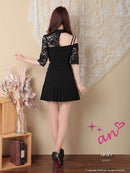 an/AOC-3334/ワンピース/ミニドレス/タイトワンピース/袖あり/小悪魔風ワンピ/桜咲乃愛さん着用/小川青空さん着用