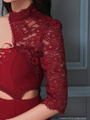 an/AOC-3334/ワンピース/ミニドレス/タイトワンピース/袖あり/小悪魔風ワンピ/桜咲乃愛さん着用/小川青空さん着用