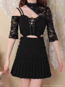 an/AOC-3334/ワンピース/ミニドレス/タイトワンピース/袖あり/小悪魔風ワンピ/桜咲乃愛さん着用/小川青空さん着用