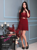 an/AOC-3334/ワンピース/ミニドレス/タイトワンピース/袖あり/小悪魔風ワンピ/桜咲乃愛さん着用/小川青空さん着用