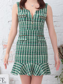 an/AOC-3351/ワンピース/ミニドレス/タイトワンピース/チェック柄