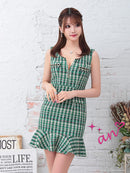 an/AOC-3351/ワンピース/ミニドレス/タイトワンピース/チェック柄