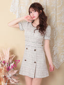 an/AOC-3355/ワンピース/ミニドレス/ツイード