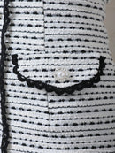 an/AOC-3357/ワンピース/ミニドレス/タイトワンピース/ツイード/スクエアネック/パールボタン