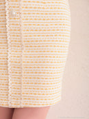 an/AOC-3357/ワンピース/ミニドレス/タイトワンピース/ツイード/スクエアネック/パールボタン