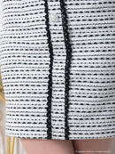 an/AOC-3357/ワンピース/ミニドレス/タイトワンピース/ツイード/スクエアネック/パールボタン