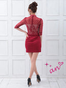 an/AOC-3369/ワンピース/ミニドレス/レース/タイトワンピース/袖あり