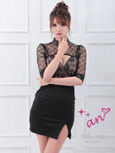 an/AOC-3369/ワンピース/ミニドレス/レース/タイトワンピース/袖あり