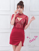 an/AOC-3369/ワンピース/ミニドレス/レース/タイトワンピース/袖あり