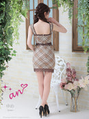 an/AOC-3391/ワンピース/ミニドレス/タイトワンピース/チェック柄/レース/フロントジップ