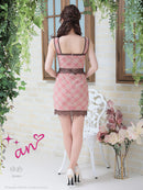 an/AOC-3391/ワンピース/ミニドレス/タイトワンピース/チェック柄/レース/フロントジップ