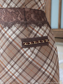 an/AOC-3391/ワンピース/ミニドレス/タイトワンピース/チェック柄/レース/フロントジップ