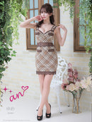 an/AOC-3391/ワンピース/ミニドレス/タイトワンピース/チェック柄/レース/フロントジップ