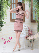 an/AOC-3391/ワンピース/ミニドレス/タイトワンピース/チェック柄/レース/フロントジップ