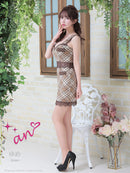 an/AOC-3391/ワンピース/ミニドレス/タイトワンピース/チェック柄/レース/フロントジップ