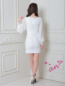 an/AOC-3393/ワンピース/ミニドレス/ツイード/袖あり/長袖/フロントジップ