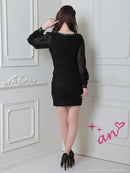 an/AOC-3393/ワンピース/ミニドレス/ツイード/袖あり/長袖/フロントジップ