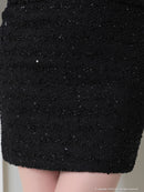 an/AOC-3393/ワンピース/ミニドレス/ツイード/袖あり/長袖/フロントジップ