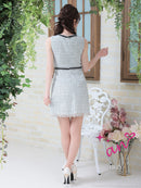 an/AOC-3394/ワンピース/タイトワンピース/ツイード/ブローチ付き