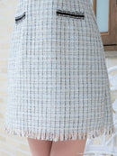 an/AOC-3394/ワンピース/タイトワンピース/ツイード/ブローチ付き