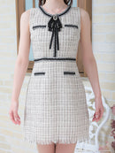 an/AOC-3394/ワンピース/タイトワンピース/ツイード/ブローチ付き