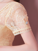 an/AOC-3396/ワンピース/ミニドレス/総レース/プリーツ/パールボタン