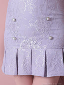 an/AOC-3396/ワンピース/ミニドレス/総レース/プリーツ/パールボタン