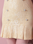 an/AOC-3396/ワンピース/ミニドレス/総レース/プリーツ/パールボタン