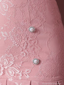 an/AOC-3396/ワンピース/ミニドレス/総レース/プリーツ/パールボタン