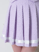 an/AOC-3406/ワンピース/ミニドレス/タイトワンピース/プリーツ/韓国風/バイカラー/スクエアネック/パールボタン