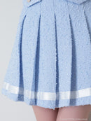 an/AOC-3406/ワンピース/ミニドレス/タイトワンピース/プリーツ/韓国風/バイカラー/スクエアネック/パールボタン