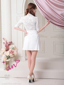 an/AOC-3407/ワンピース/ミニドレス/レース/タイトワンピース/プリーツスカート/袖あり