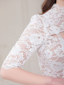 an/AOC-3407/ワンピース/ミニドレス/レース/タイトワンピース/プリーツスカート/袖あり