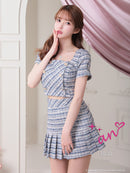 an/AOC-3410/セットアップ/ミニドレス/ツイード