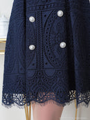 an/AOC-3419/ワンピース/ミニドレス/総レース/パールボタン/袖あり