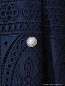 an/AOC-3419/ワンピース/ミニドレス/総レース/パールボタン/袖あり