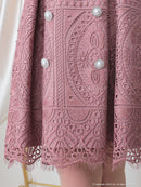 an/AOC-3419/ワンピース/ミニドレス/総レース/パールボタン/袖あり