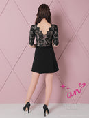 an/AOC-3426/ワンピース/ミニドレス/ワンカラー/レース/袖あり/プリーツ