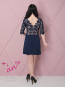 an/AOC-3426/ワンピース/ミニドレス/ワンカラー/レース/袖あり/プリーツ