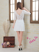 an/AOC-3426/ワンピース/ミニドレス/ワンカラー/レース/袖あり/プリーツ