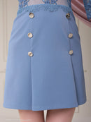 an/AOC-3426/ワンピース/ミニドレス/ワンカラー/レース/袖あり/プリーツ