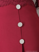 an/AOC-3426/ワンピース/ミニドレス/ワンカラー/レース/袖あり/プリーツ