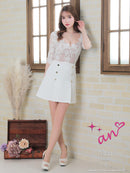 an/AOC-3426/ワンピース/ミニドレス/ワンカラー/レース/袖あり/プリーツ