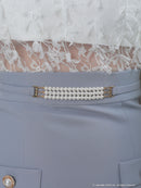 an/AOC-3427/ワンピース/ミニドレス/レース/フリル/パールボタン/切替ワンピース/桜咲乃愛さん着用