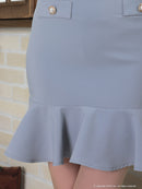 an/AOC-3427/ワンピース/ミニドレス/レース/フリル/パールボタン/切替ワンピース/桜咲乃愛さん着用