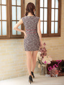 an/AOC-3430/ワンピース/ミニドレス/タイトワンピース/レース/ストレッチツイード/桜咲乃愛さん着用