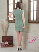 an/AOC-3430/ワンピース/ミニドレス/タイトワンピース/レース/ストレッチツイード/桜咲乃愛さん着用