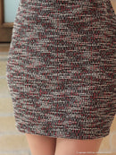 an/AOC-3430/ワンピース/ミニドレス/タイトワンピース/レース/ストレッチツイード/桜咲乃愛さん着用