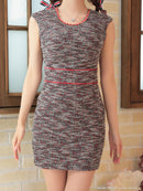 an/AOC-3430/ワンピース/ミニドレス/タイトワンピース/レース/ストレッチツイード/桜咲乃愛さん着用